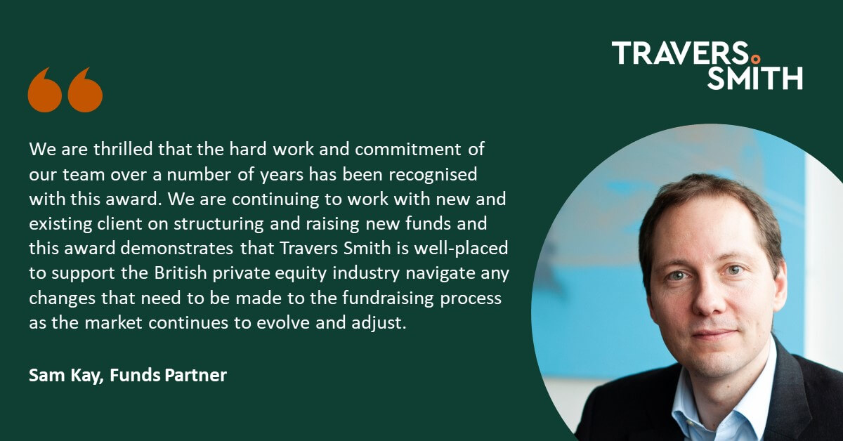 Travers Smith wins Law Firm of the Year Fund Structuring Award at the