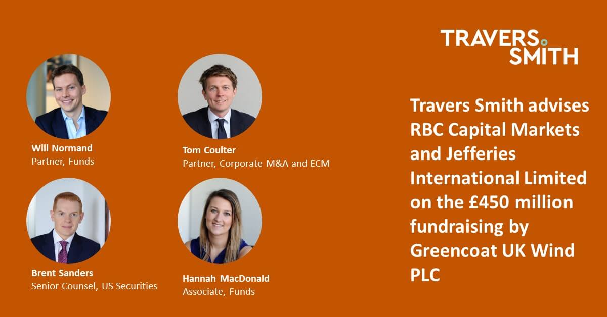 Travers Smith advises RBC Capital Markets and Jefferies International