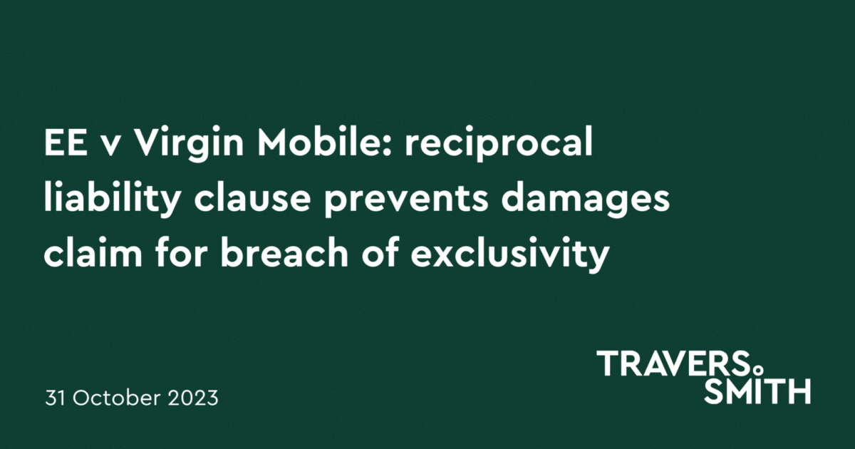 EE v Virgin Mobile reciprocal liability clause prevents damages claim