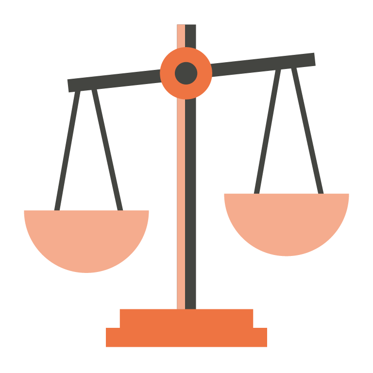 Illustration of a set of legal scales