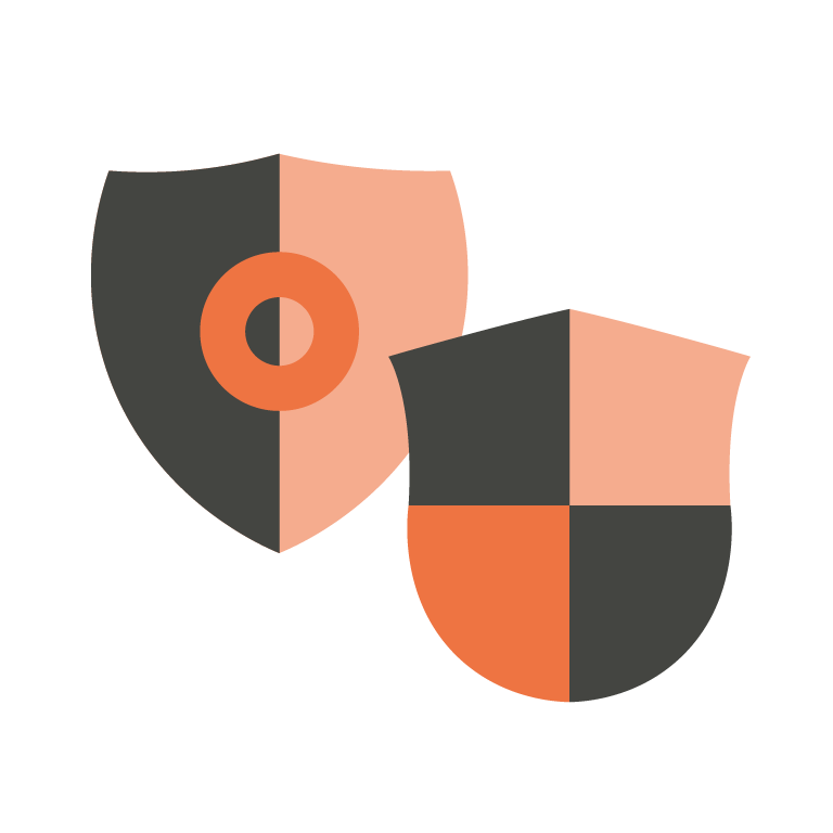 Illustration of two shields